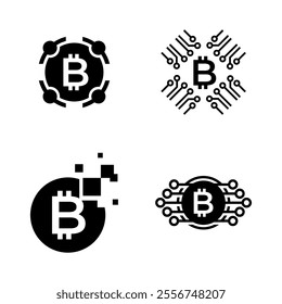 Bitcoin logo concept. Cryptocurrency logo sign. Digital money flat style vector illustration.