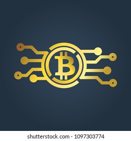 Bitcoin logo. Cryptocurrency concept. Vector.
