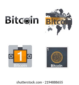 Bitcoin logo. Cryptocurrency, vector illustration