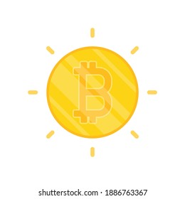 Bitcoin logo design. Gold bitcoin vector.