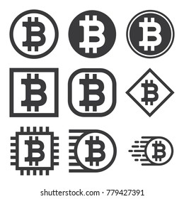 Bitcoin Logo Design Vector, Icon Set Collection