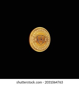 bitcoin logo gold coins black background for trading