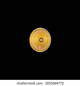 bitcoin logo gold coins black background for trading