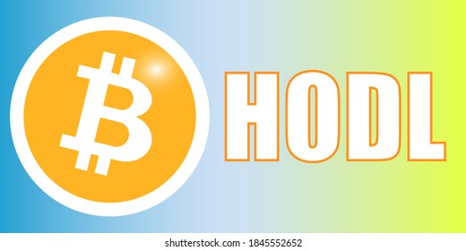 BITCOIN logo hodl, hodler, holding. Storage saving