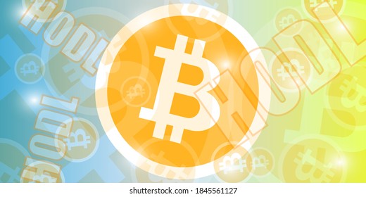 BITCOIN logo hodl, hodler, holding. Storage saving