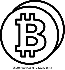 Bitcoin Logo Icon or Illustration Representing the Most Recognized Cryptocurrency Symbol