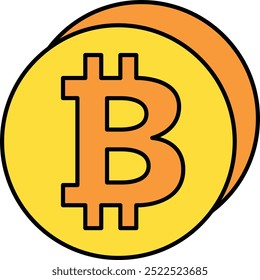 Icono o ilustración del logotipo de Bitcoin que representa el símbolo de criptomoneda más reconocido