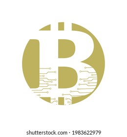 Plantilla de diseño de ilustración de vector de logotipo de bitcoin