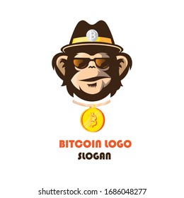 Logotipo de bitcoin minimalista, logotipo sencillo, diseño de plantilla, lema