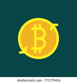 Bitcoin logo sign icon for internet money. Crypto currency coin symbol for using in web projects or mobile applications.