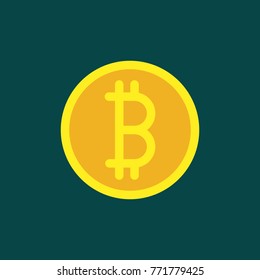 Bitcoin logo sign icon for internet money. Crypto currency coin symbol for using in web projects or mobile applications.