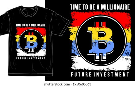 bitcoin logo t shirt design graphic vector 