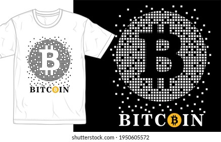 bitcoin logo t shirt design graphic vector 