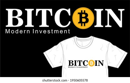 bitcoin logo t shirt design graphic vector 