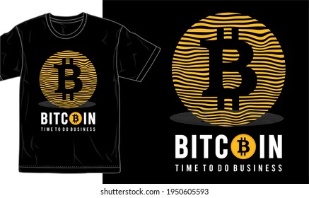 bitcoin logo t shirt design graphic vector 