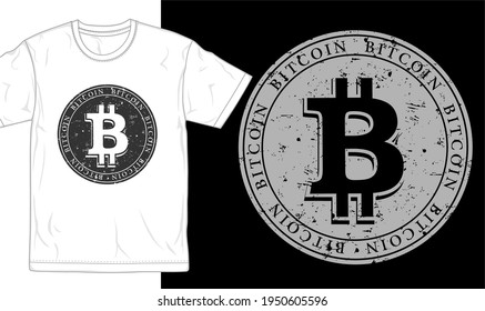 bitcoin logo t shirt design graphic vector 