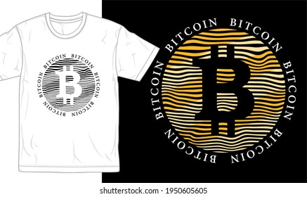 bitcoin logo t shirt design graphic vector 