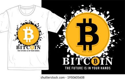 bitcoin logo t shirt design graphic vector 