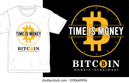 bitcoin logo t shirt design graphic vector 