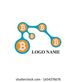 Bitcoin logo template design vector

