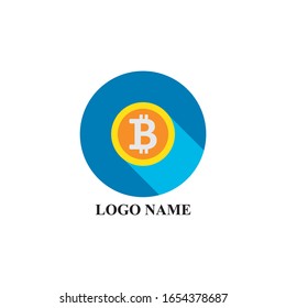 Bitcoin logo template design vector
