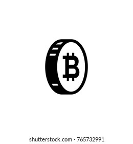 Bitcoin logo vector icon. Cryptocurrency symbol isolated on white