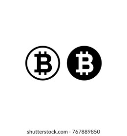 Bitcoin logo vector icon. Cryptocurrency symbol isolated on white