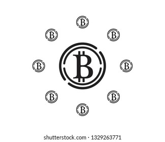 Bitcoin logo vector template money