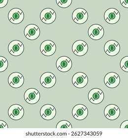 Bitcoin Long Trading vector concept circle shaped colored seamless pattern