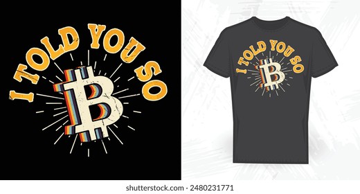 Bitcoin Lover Funny Vintage T-shirt Design