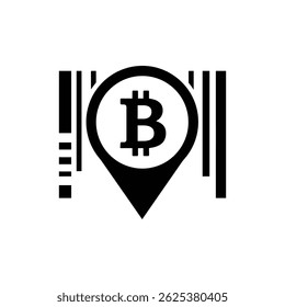 Bitcoin in Magnified Barcode Dot - Minimal Icon