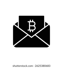 Bitcoin in Mail Envelope - Minimal Icon