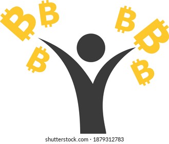 Icono de bitcoin con estilo plano. Imagen de icono de bitcoin vectorial aislado en un fondo blanco.