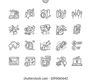 Bitcoin market analysis Well-crafted Pixel Perfect Vector Thin Line Icons 30 2x Grid for Web Graphics and Apps. Simple Minimal Pictogram