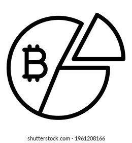 Bitcoin market icon. Outline Bitcoin market vector icon for web design isolated on white background