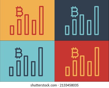 Plantilla de logotipo de valor de mercado de bitcoin, icono plano simple de la moneda, el dinero, el bitcoin