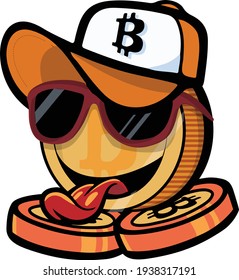 bitcoin mascot for street art or pop art