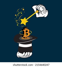 Bitcoin Megic Character, Logo und Symbolvektorkunst