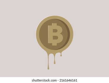 A bitcoin melting, a crypto currency market crisis