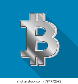 Bitcoin Metal Sign Vector EPS 10 Logo