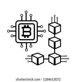 bitcoin microchip icon black and white