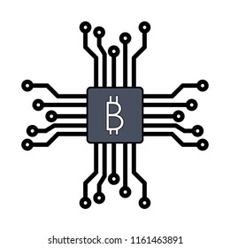 Bitcoin microchip symbol