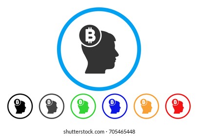 Bitcoin Mind Head flat vector illustration for application and web design.