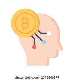 Bitcoin mind vector design in modern style, ready to use icon