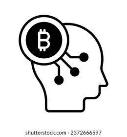 Bitcoin mind vector design in modern style, ready to use icon