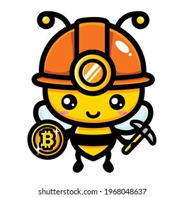 bitcoin miner bee vector design