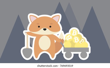 Bitcoin Miner Fox Character
