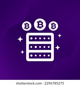 bitcoin miner vector icon for web