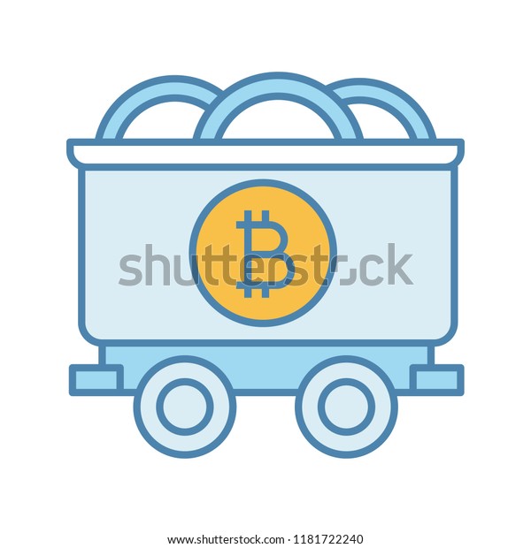 Bitcoin Mining Business Color Icon Mine Stock Vector Royalty Free - 