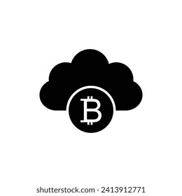 Bitcoin mining cloud  icon vector cryptocurrency icon
